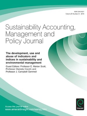 cover image of Sustainability Accounting, Management and Policy Journal, Volume 5, Issue 3